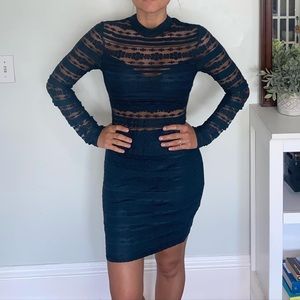 Dark green lace dress